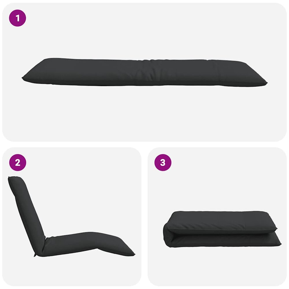 Ligstoel tuinstoel Inventief Inklapbaar 175X54X8,5 Cm Oxford Stof Zwart
