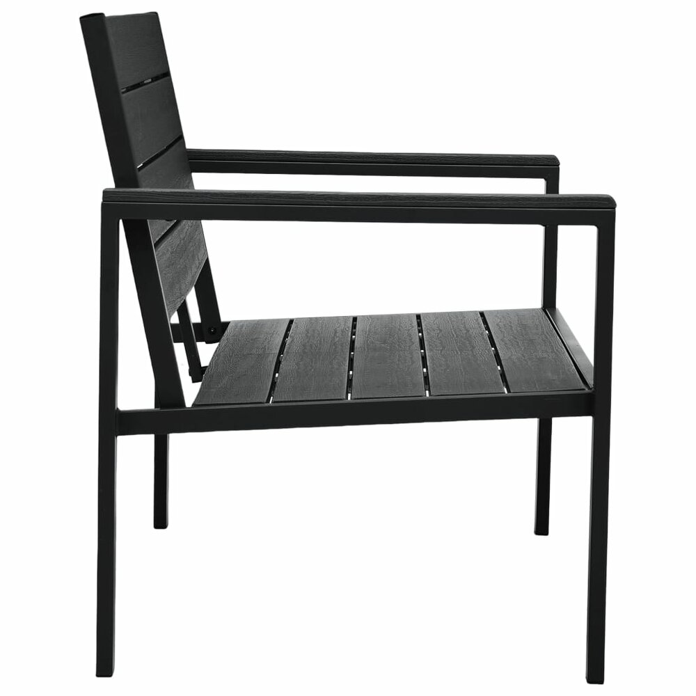 Tuinbank Harold Hout-Look 120 Cm Hdpe Zwart