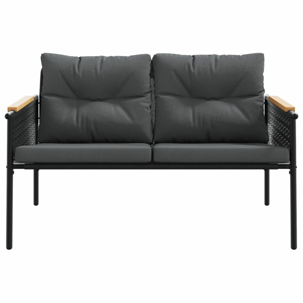 Tuinbank Mischa Met Kussens 116 Cm Staal Zwart