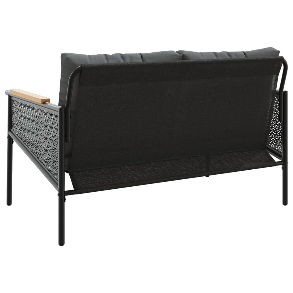 Tuinbank Mischa Met Kussens 116 Cm Staal Zwart