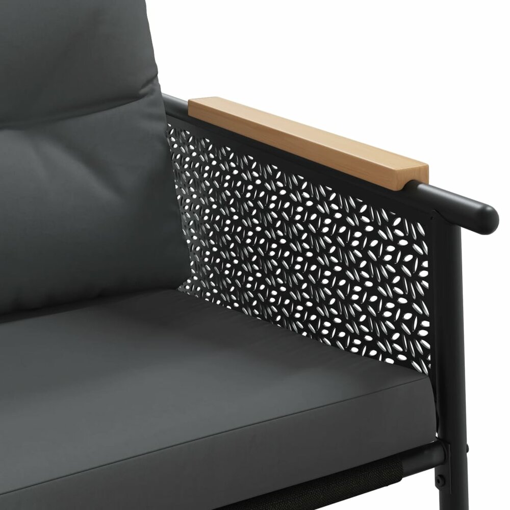 Tuinbank Mischa Met Kussens 116 Cm Staal Zwart