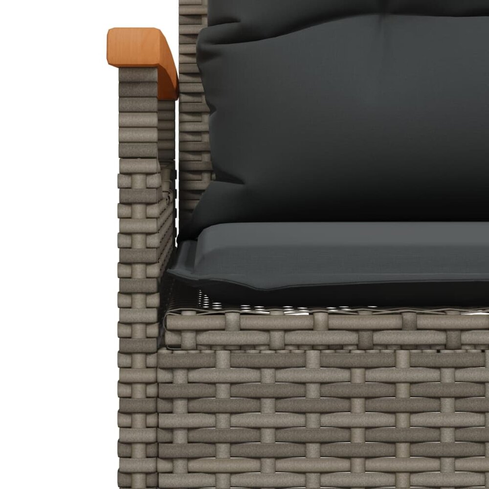 Tuinbank Esmee met kussens 116x62,5x74 cm poly rattan grijs