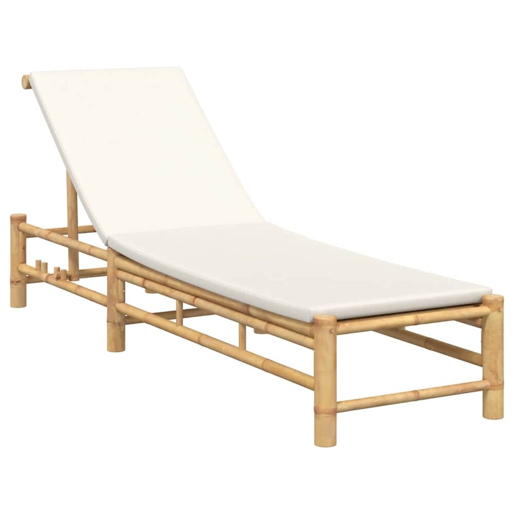 Ligstoel Moroso met kussens 55x199x30 cm bamboe