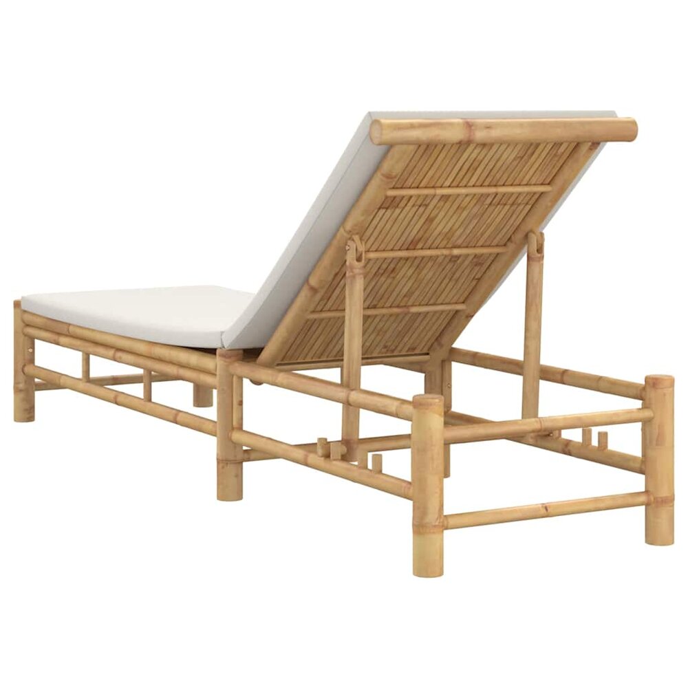 Ligstoel Moroso met kussens 55x199x30 cm bamboe