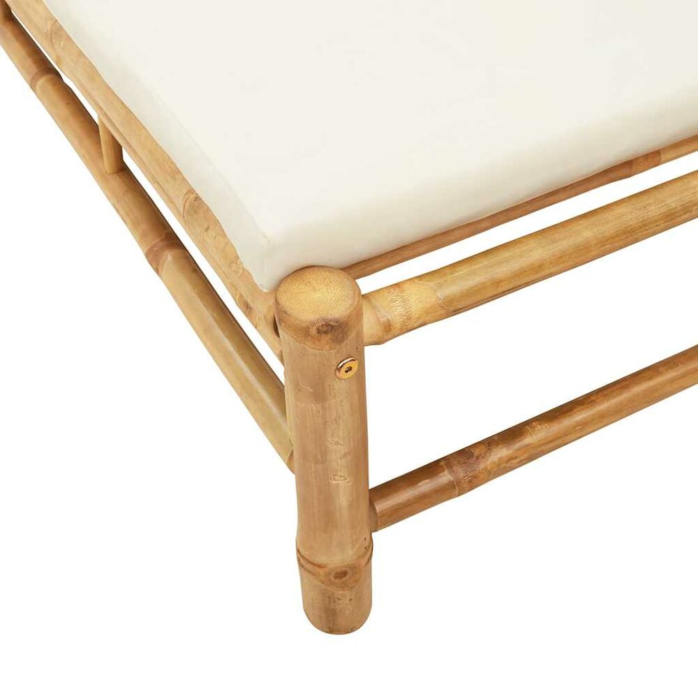 Ligstoel Moroso met kussens 55x199x30 cm bamboe