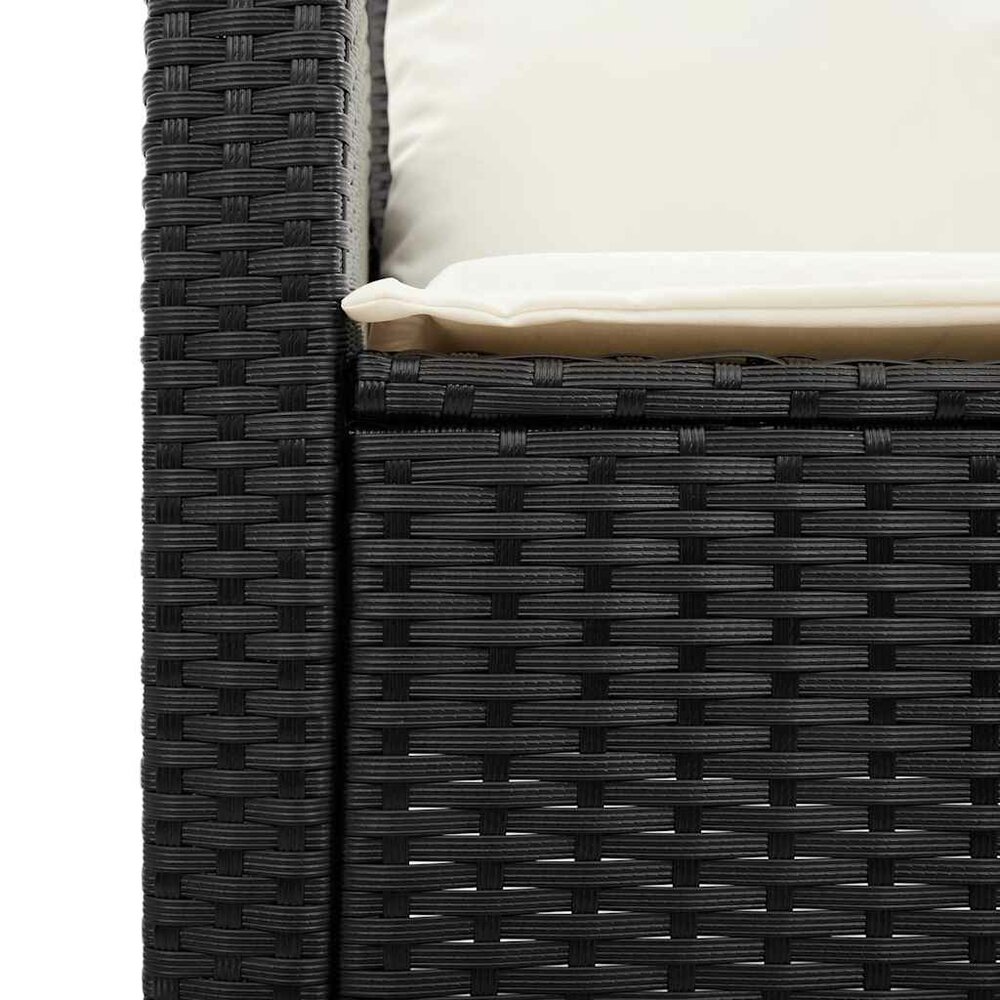 Tuinbank Calipso 3-zits met kussens &amp; tafel poly rattan zwart