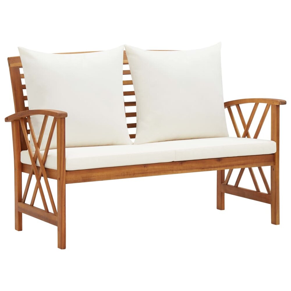 Tuinbank Multatuli met kussens 119 cm massief acaciahout