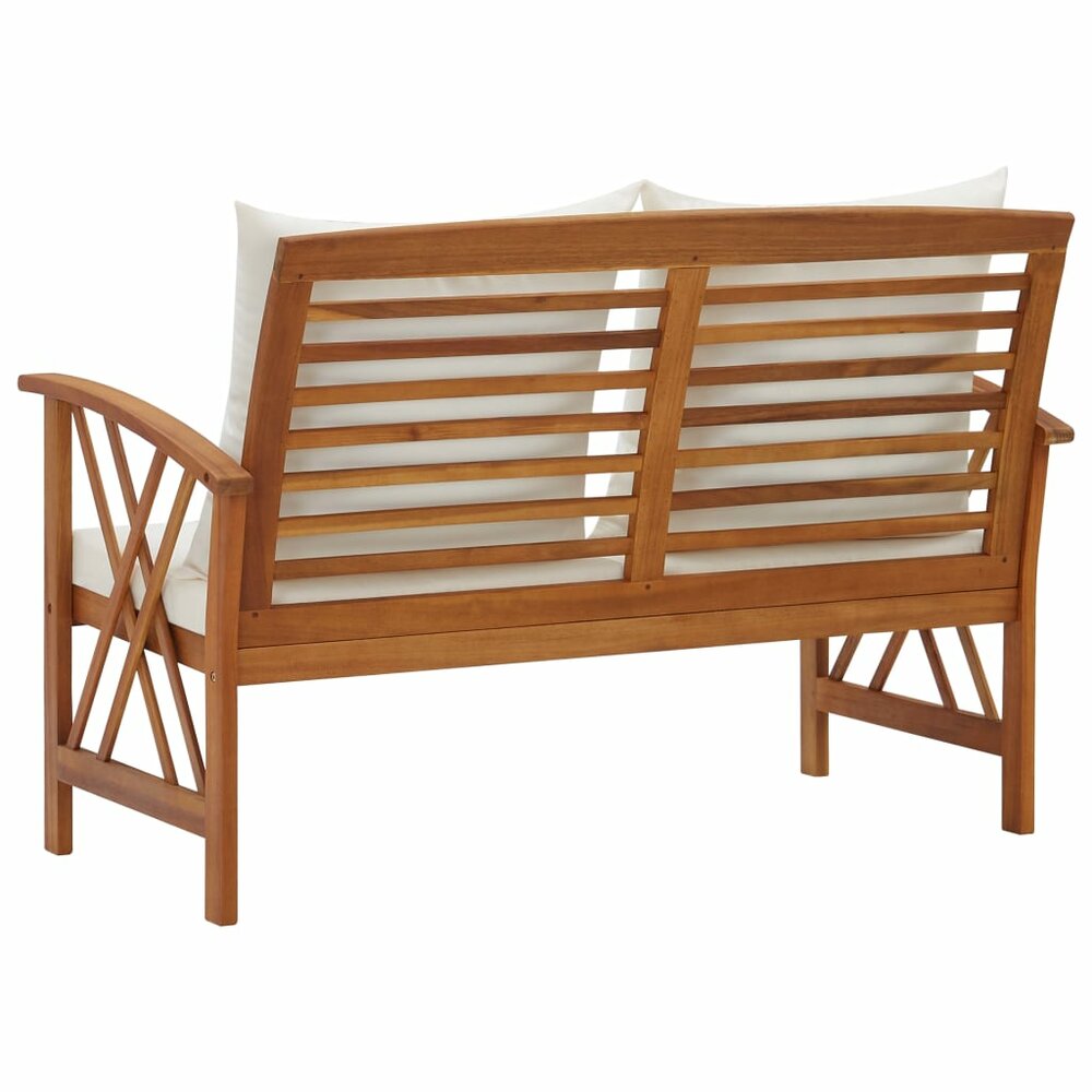 Tuinbank Multatuli met kussens 119 cm massief acaciahout