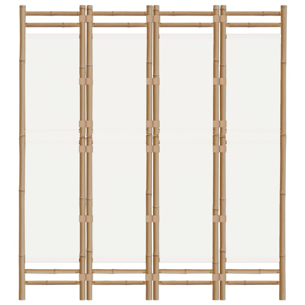 Kamerscherm Linda 4-panelen inklapbaar 160 cm bamboe en canvas