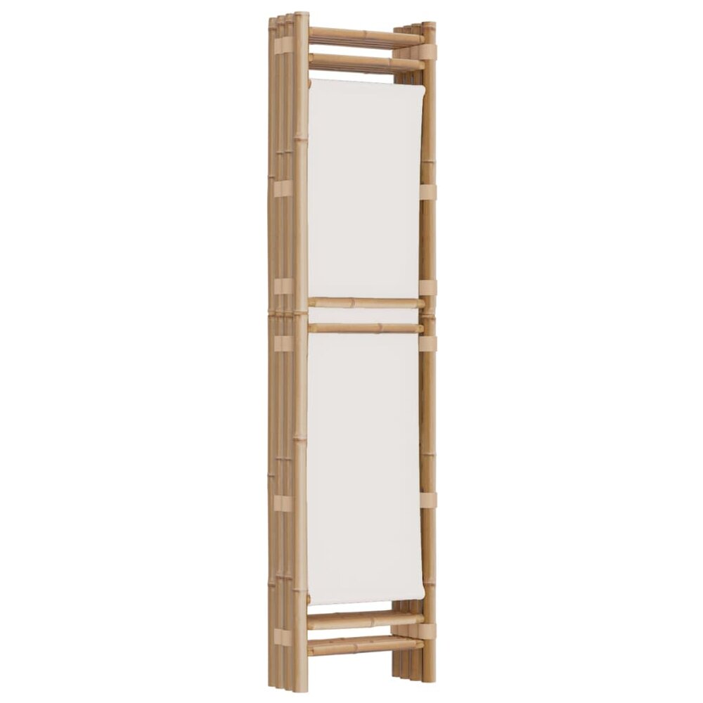 Kamerscherm Linda 4-panelen inklapbaar 160 cm bamboe en canvas