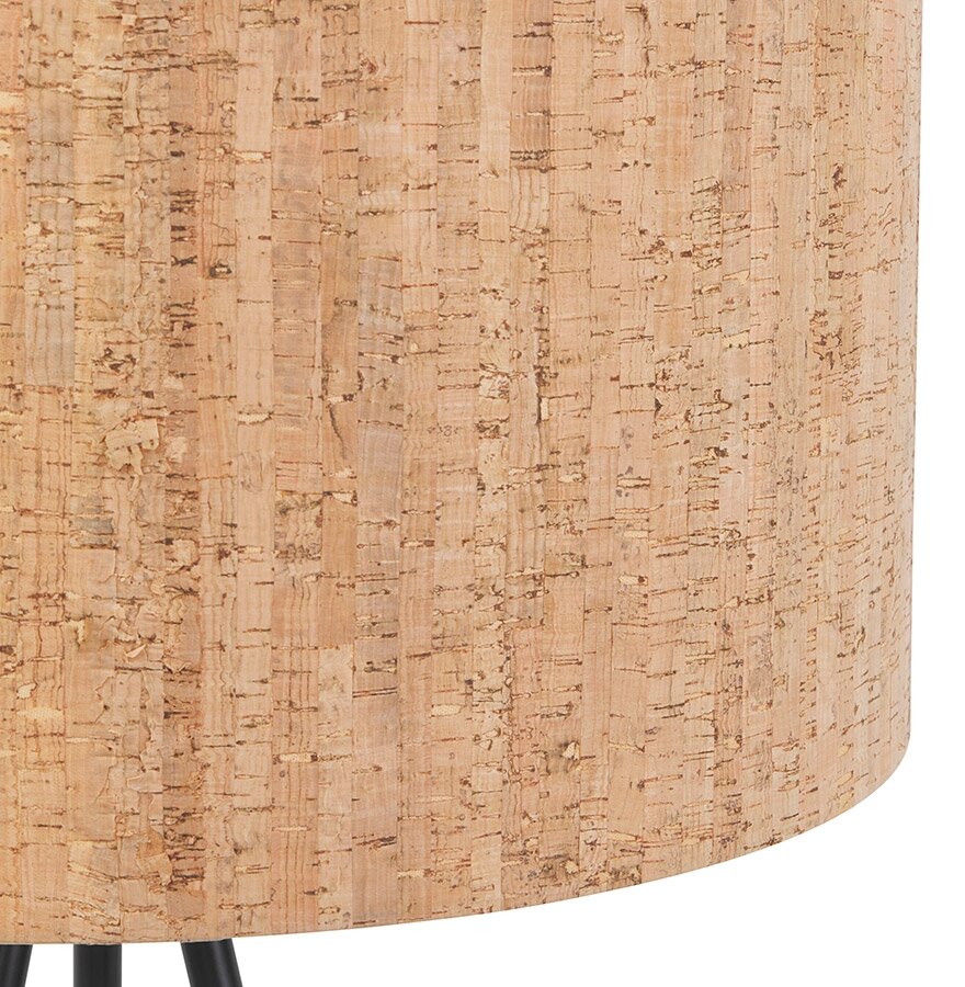 Driepoot vloerlamp &#039;ANTONIO&#039; met kurk en metaal