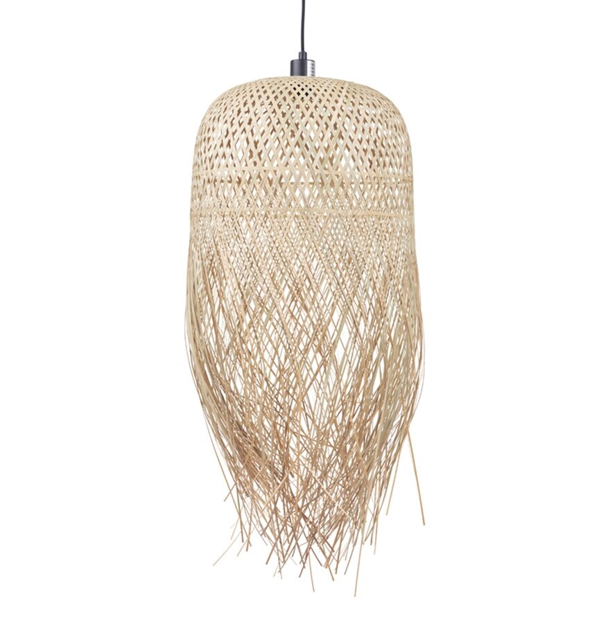 Hanglamp Sarina van natuurlijke bamboe gevlochten
