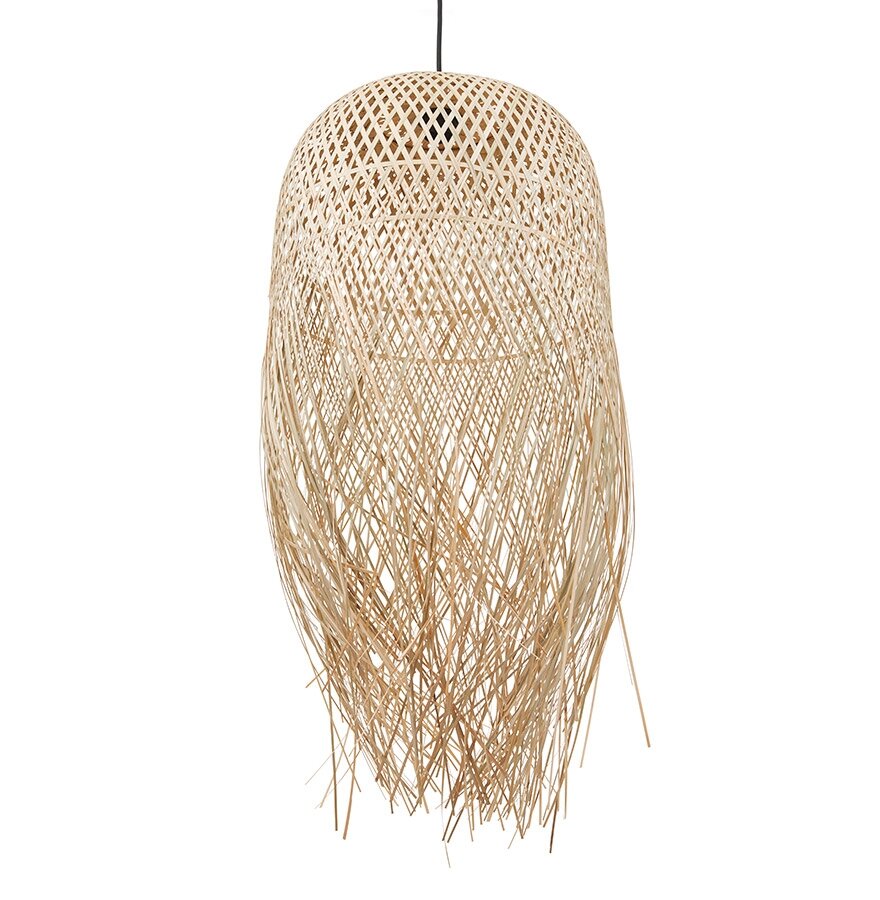 Hanglamp Sarina van natuurlijke bamboe gevlochten