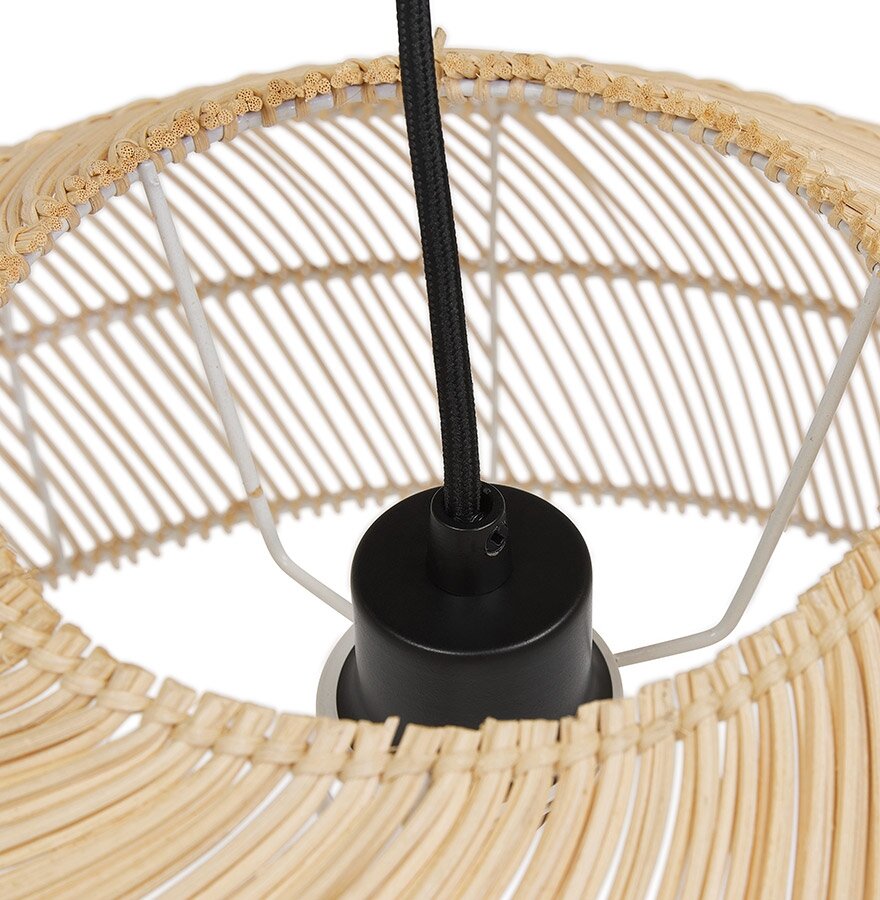 Hanglamp Canul rond 60cm van natuurlijk gevlochten rotan