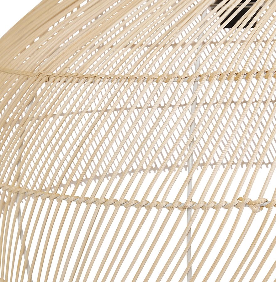 Hanglamp Canul rond 60cm van natuurlijk gevlochten rotan