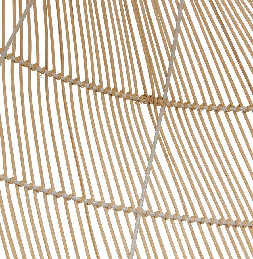 Hanglamp Canul rond 60cm van natuurlijk gevlochten rotan