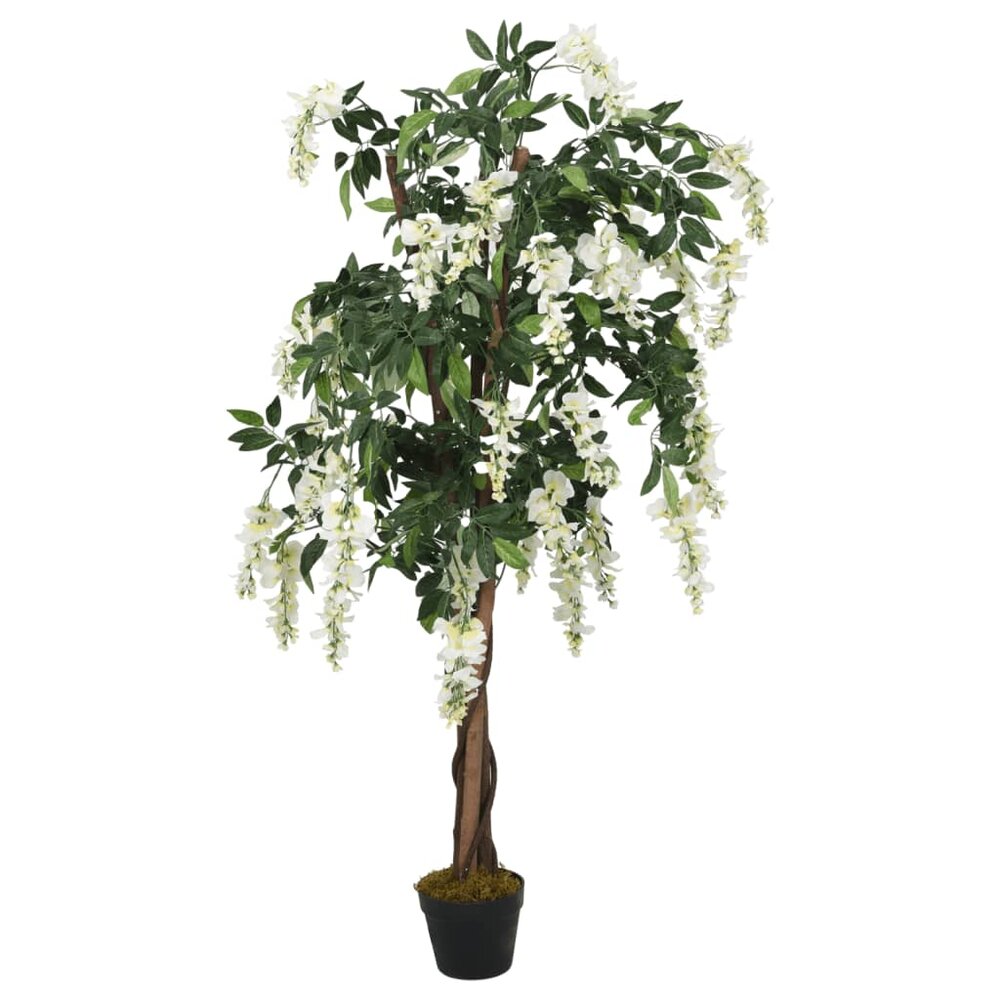 Kunstplant witte regen - Wisteria 150 cm groen en wit