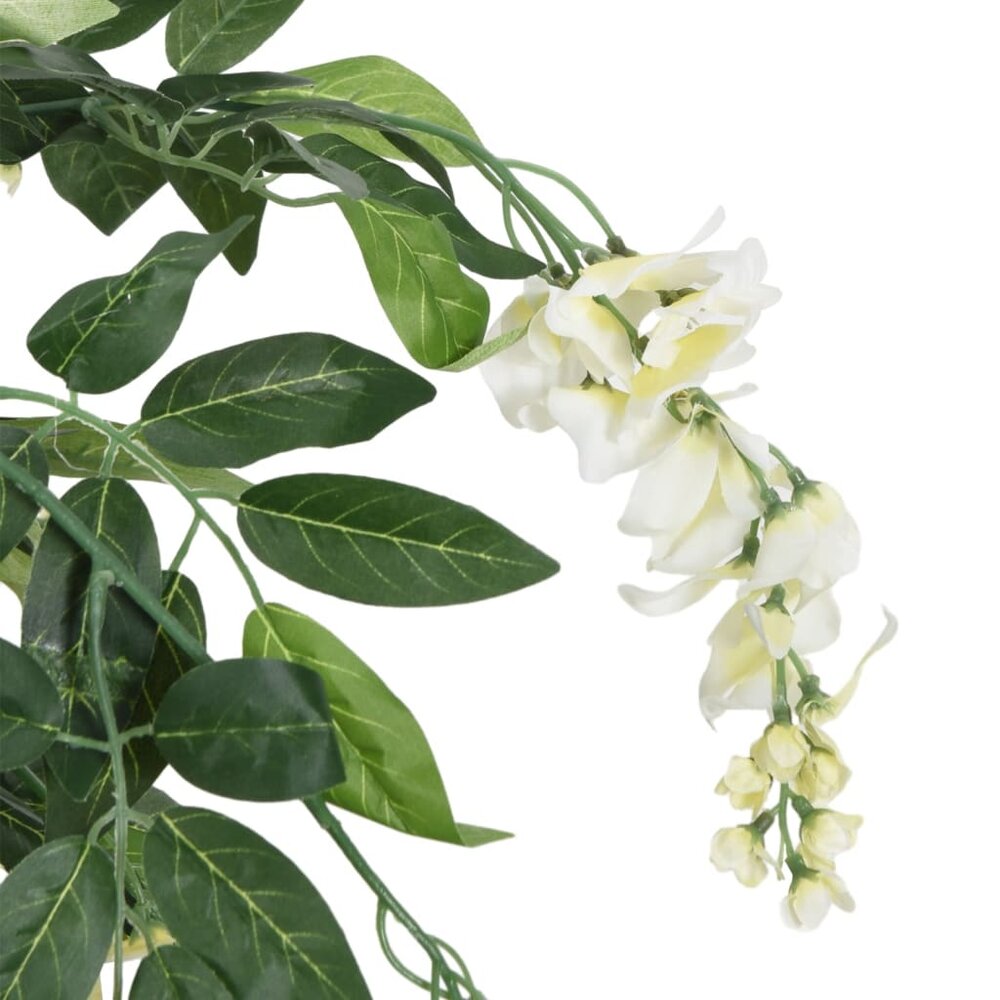 Kunstplant witte regen - Wisteria 150 cm groen en wit