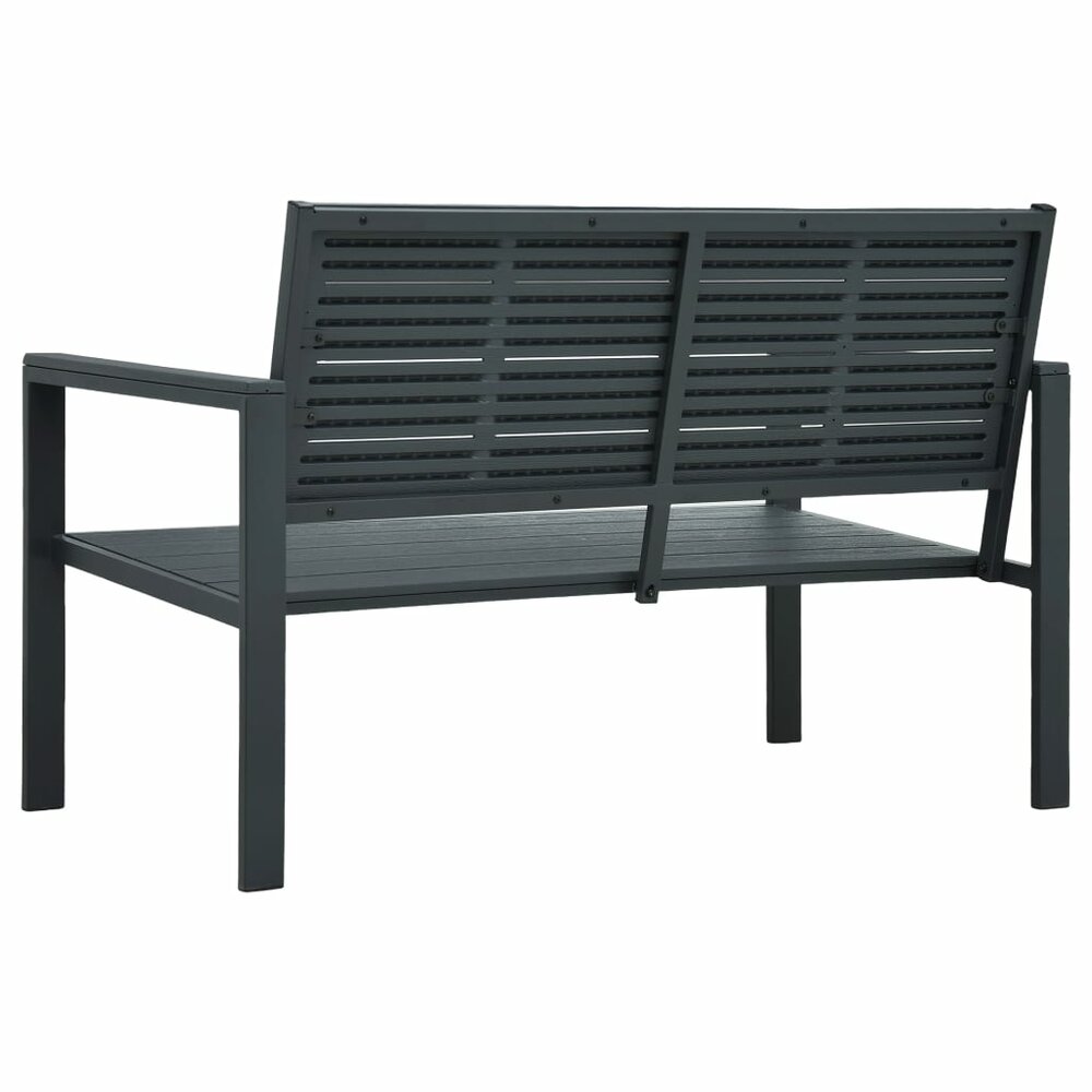 Tuinbank Trix hout-look 120 cm HDPE grijs