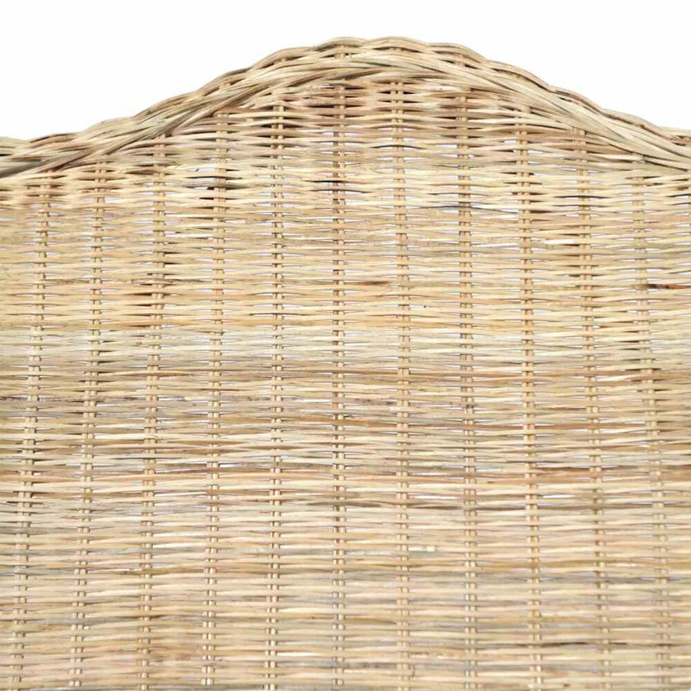 Fauteuil Romano met kussen natuurlijk rattan en linnen