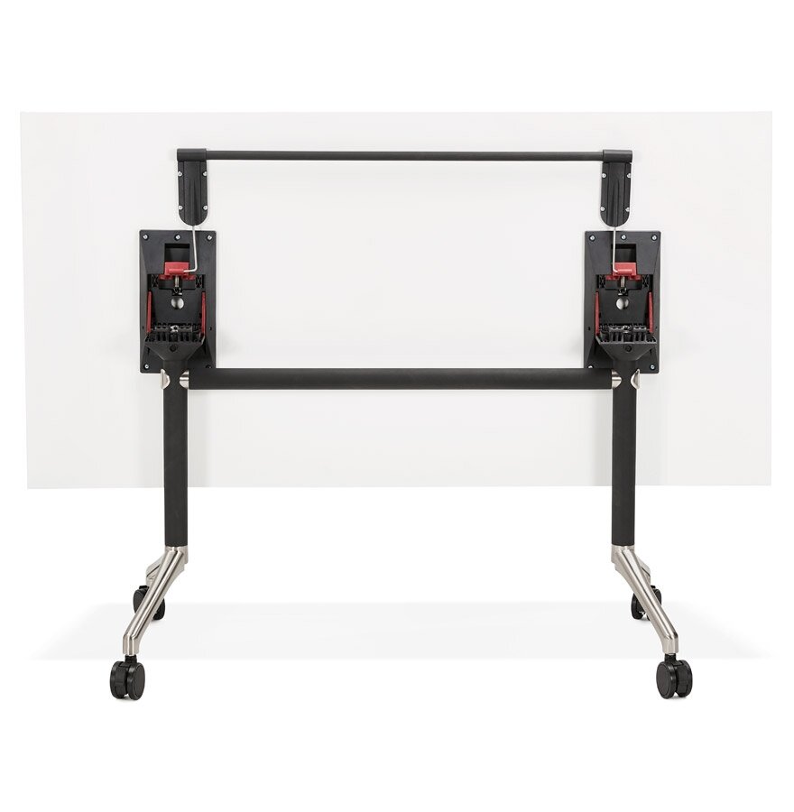 Groot opklapbaar bureau &#039;FLEXO&#039; wit op wielen - 160x80 cm