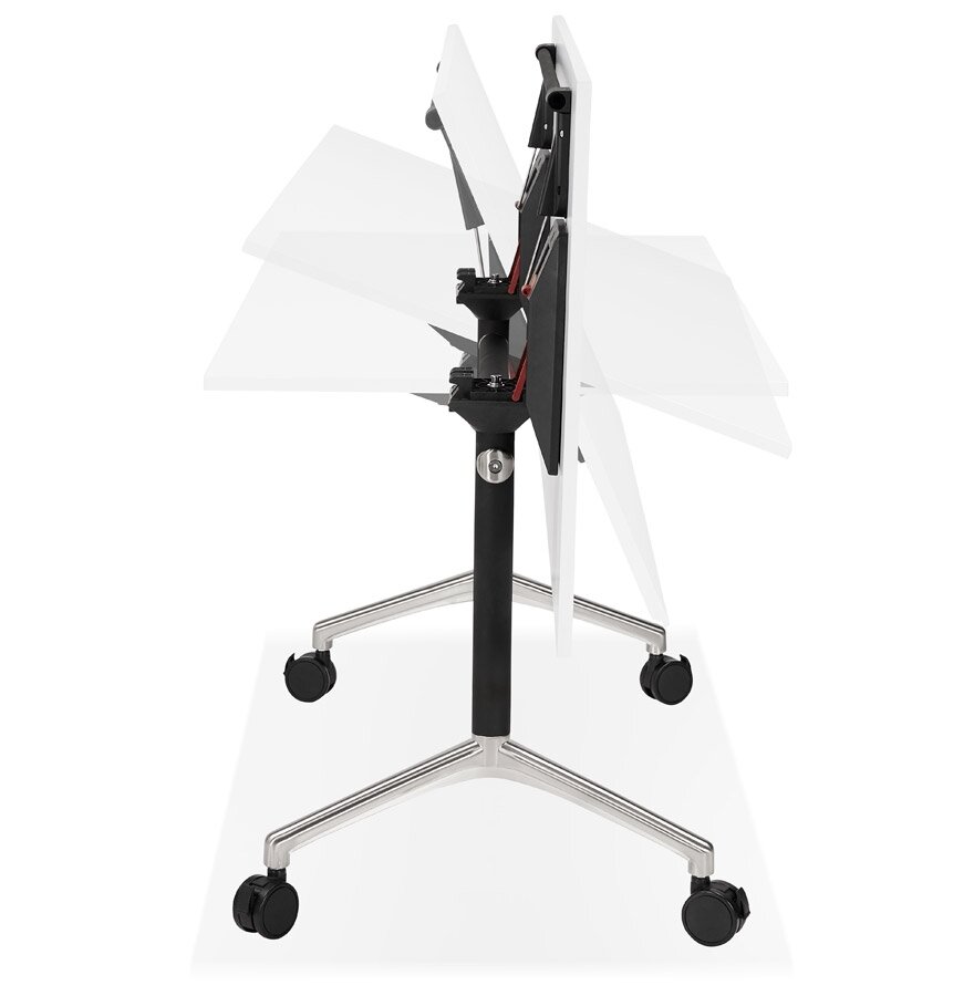 Groot opklapbaar bureau &#039;FLEXO&#039; wit op wielen - 160x80 cm