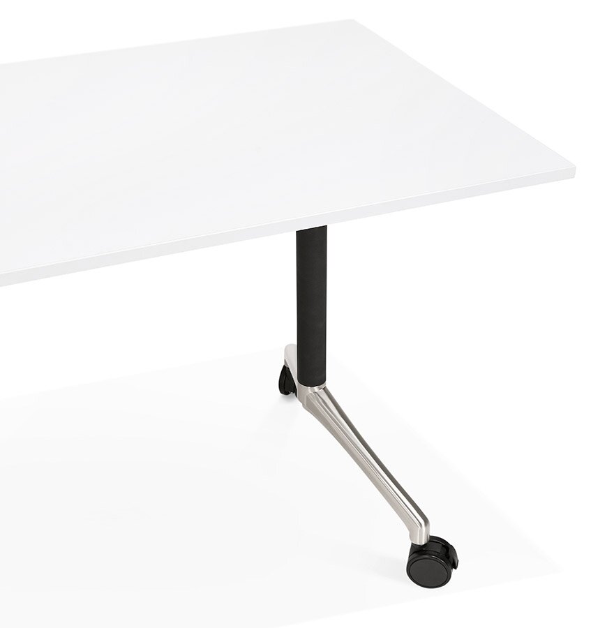 Groot opklapbaar bureau &#039;FLEXO&#039; wit op wielen - 160x80 cm