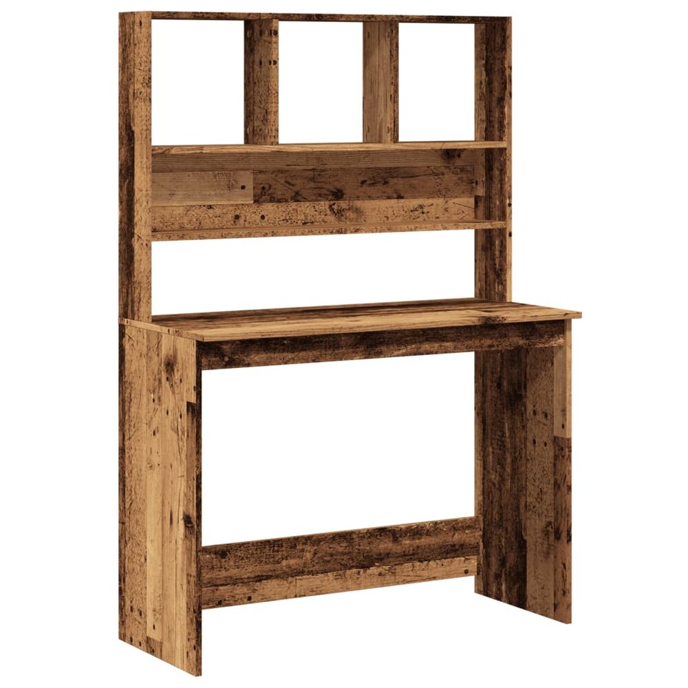 Bureau met schappen 102x45x148 cm houtkleurig
