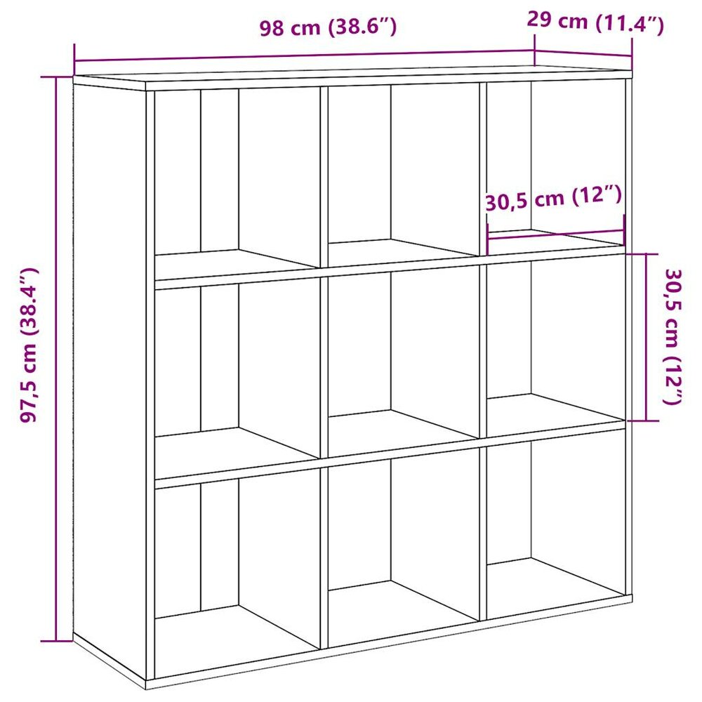 Boekenkast 98x29x97,5 cm artisanaal eikenkleur