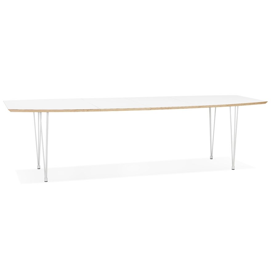 Eettafel Tadam - Wit blad met witte poten - Uitschuifbaar - 170(220-270)x100 cm 