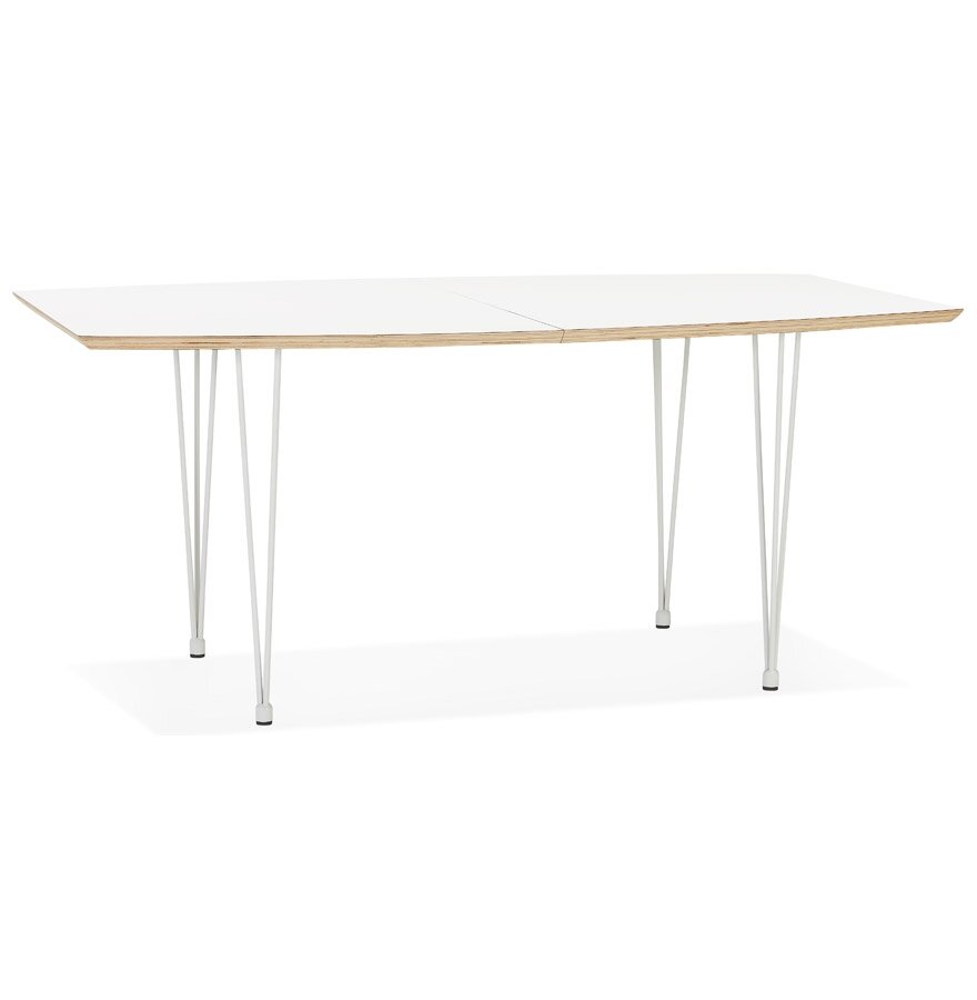 Eettafel Tadam - Wit blad met witte poten - Uitschuifbaar - 170(220-270)x100 cm 