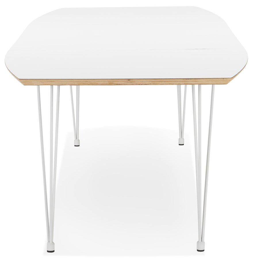 Eettafel Tadam - Wit blad met witte poten - Uitschuifbaar - 170(220-270)x100 cm 