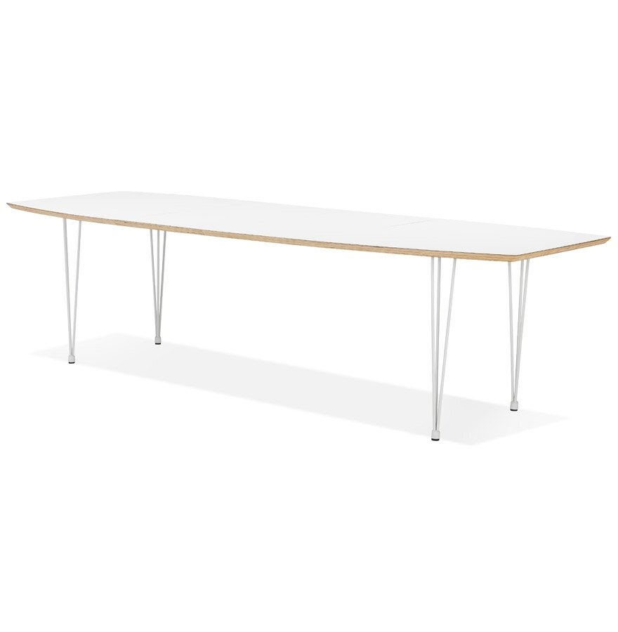 Eettafel Tadam - Wit blad met witte poten - Uitschuifbaar - 170(220-270)x100 cm 