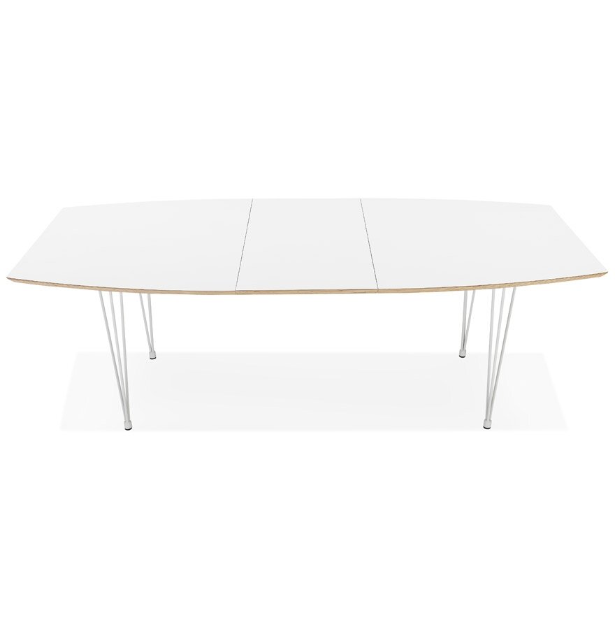 Eettafel Tadam - Wit blad met witte poten - Uitschuifbaar - 170(220-270)x100 cm 