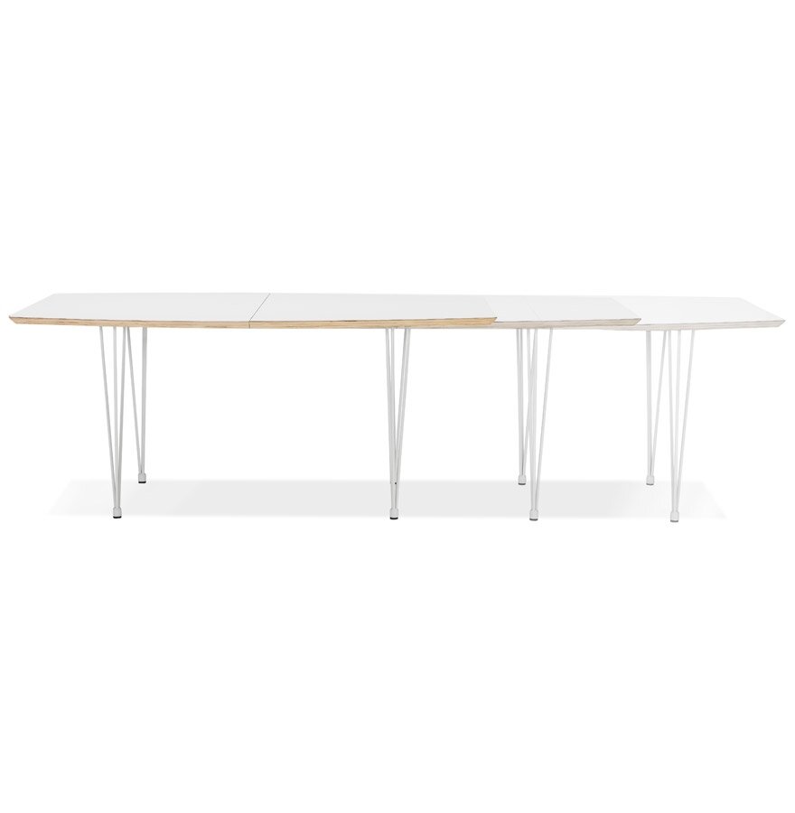 Eettafel Tadam - Wit blad met witte poten - Uitschuifbaar - 170(220-270)x100 cm 