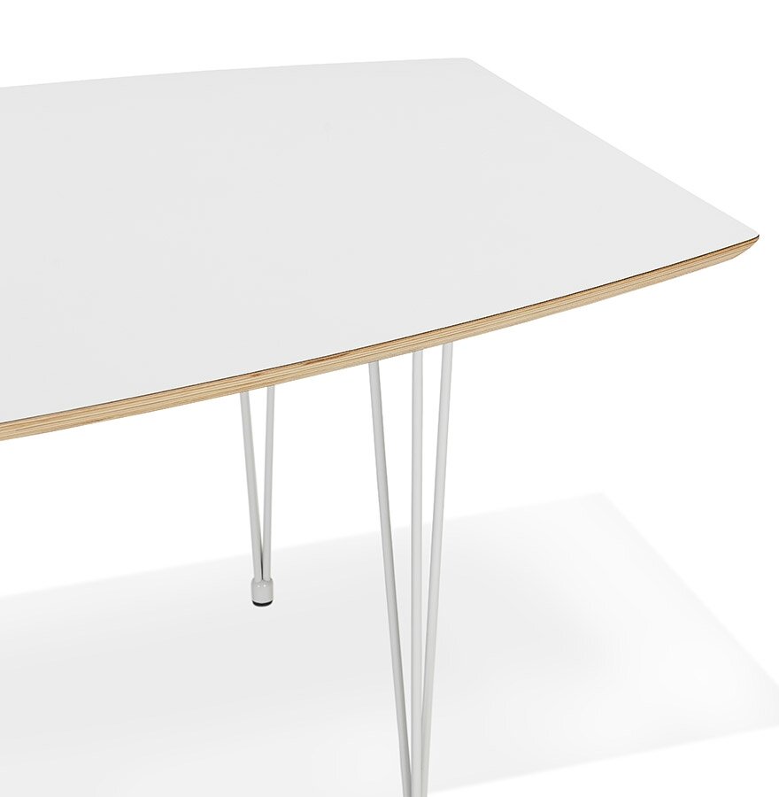 Eettafel Tadam - Wit blad met witte poten - Uitschuifbaar - 170(220-270)x100 cm 