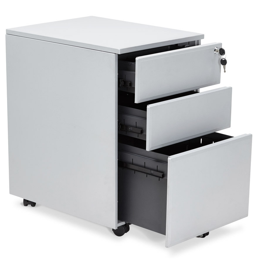 Ladeblok Dali rolcontainer - grijs - metaal - 52x40x61 cm