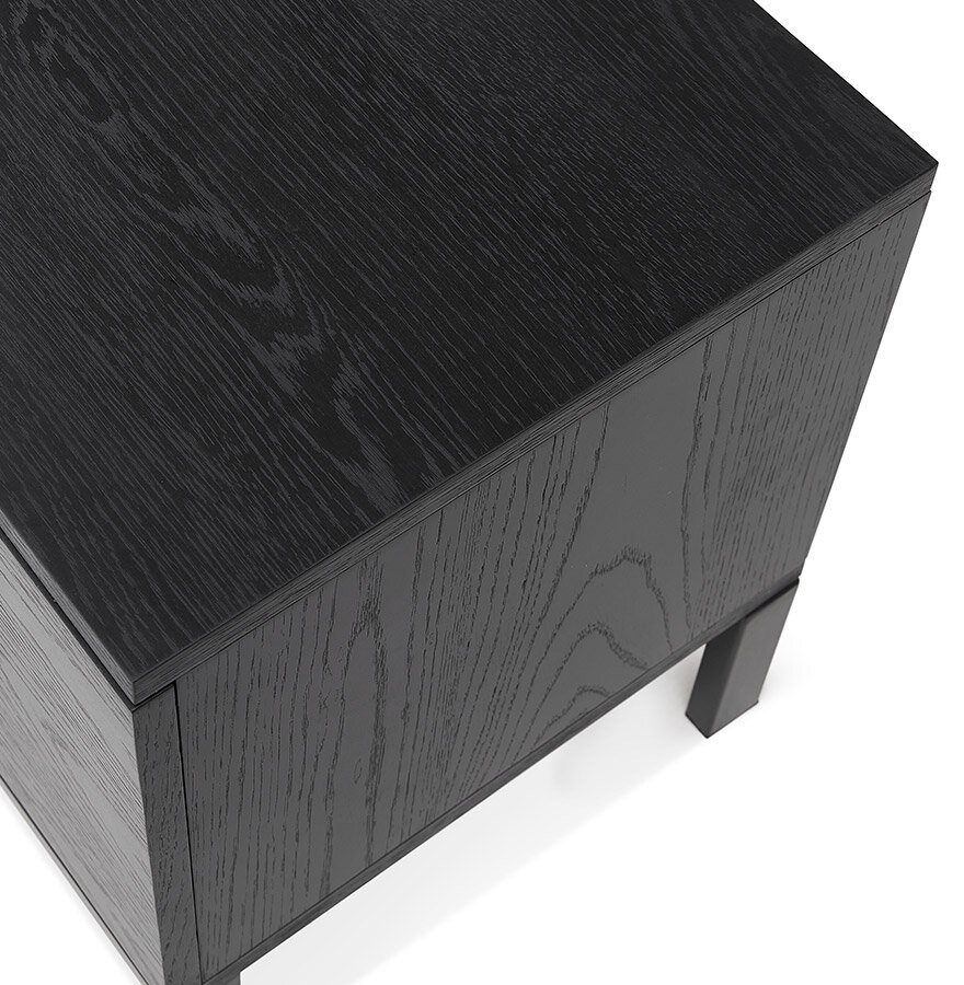 Tv-meubel &#039;CATODIK&#039; van hout en zwart metaal - strak design