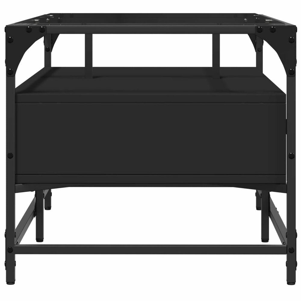 Salontafel Casimir met lades en glazen blad 98,5x50x45 cm staal