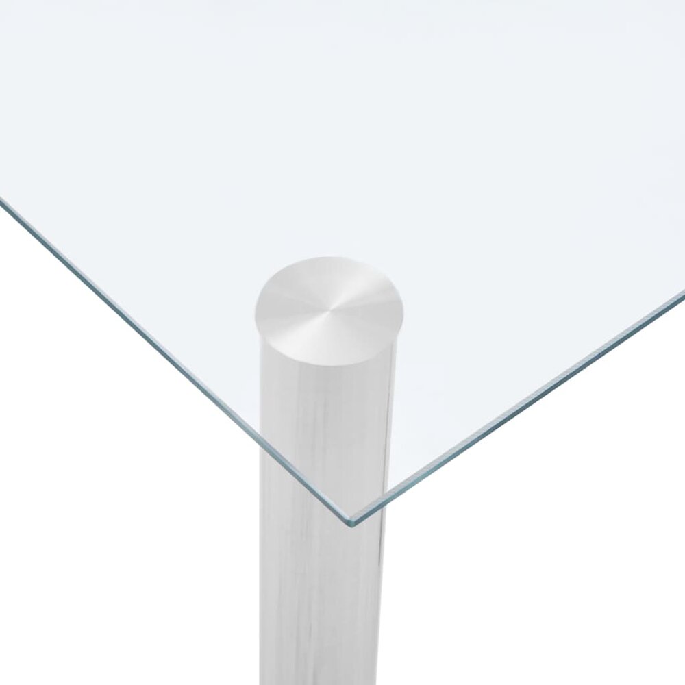 Smalle Eettafel Calli 120x60x75 cm gehard glas transparant