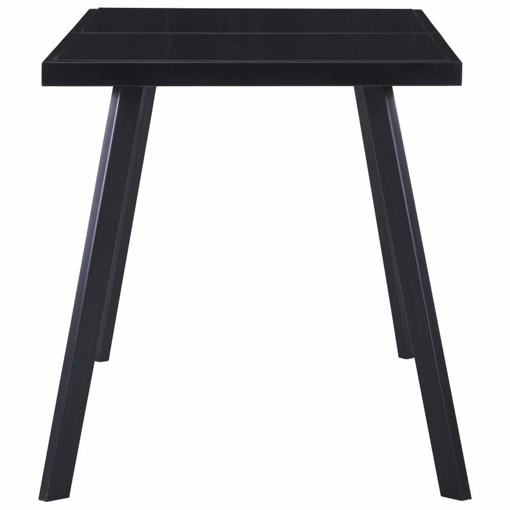 Smalle Eettafel Marvin 140x70x75 cm gehard glas zwart