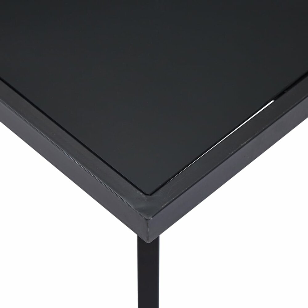 Smalle Eettafel Marvin 140x70x75 cm gehard glas zwart