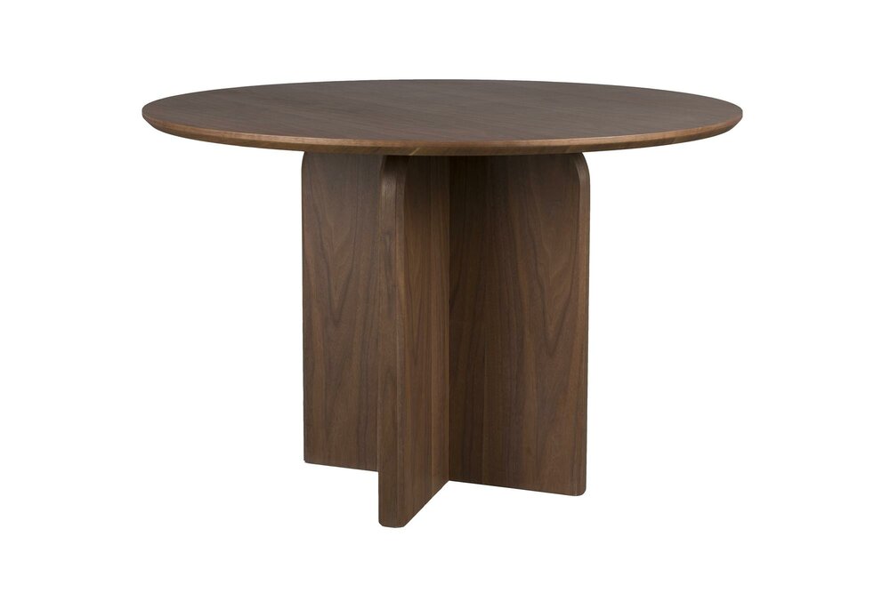 Eettafel Laurent walnut - rond 120x120 cm - donker bruin walnoten hout