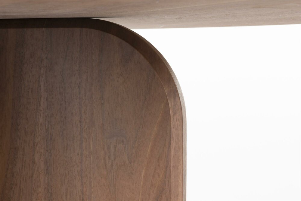 Eettafel Laurent walnut - rond 120x120 cm - donker bruin walnoten hout