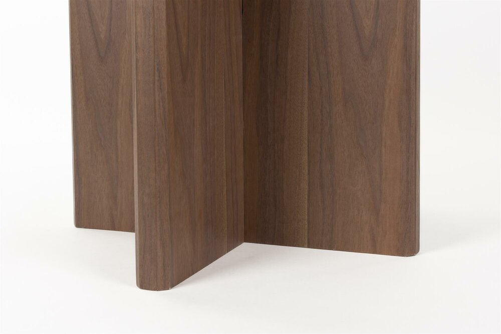 Eettafel Laurent walnut - rond 120x120 cm - donker bruin walnoten hout