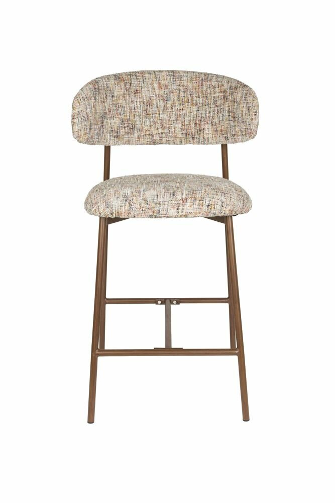 Counter chair Claes - Set 2 krukken - Stof multiclour - Poten hout