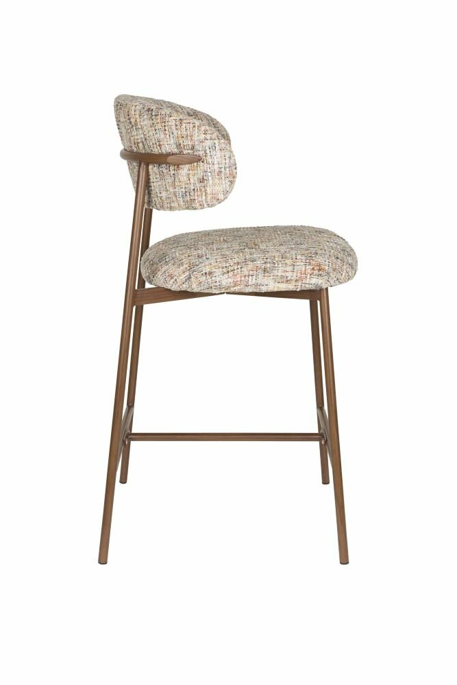 Counter chair Claes - Set 2 krukken - Stof multiclour - Poten hout