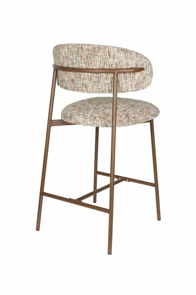 Counter chair Claes - Set 2 krukken - Stof multiclour - Poten hout