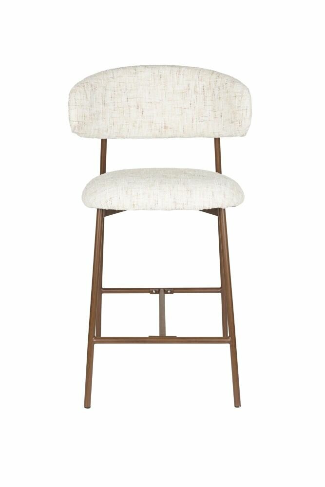Counter chair Claes - Set 2 krukken - Stof offwhite - Poten hout