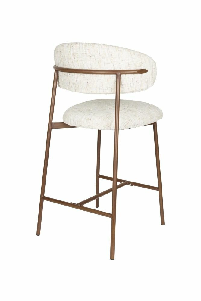 Counter chair Claes - Set 2 krukken - Stof offwhite - Poten hout